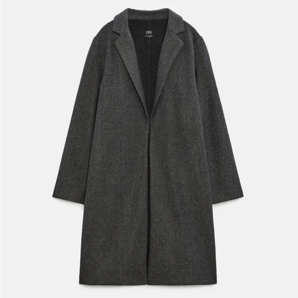 FELT TEXTURE COAT Sz Medium Gray